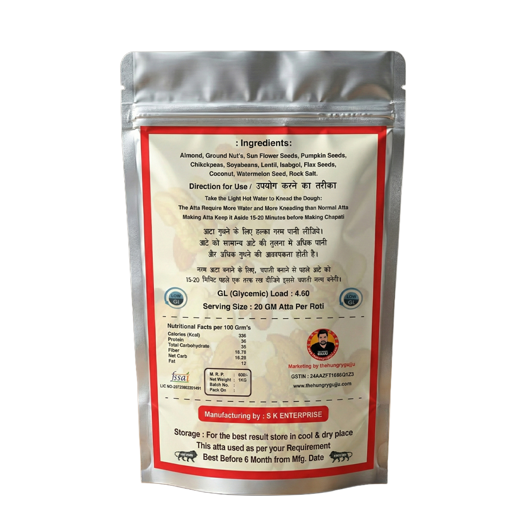 Hungry Gujju Wellness Atta – 100% Gluten-Free | Low GI Flour for Diabetes & Weight Management (1 Kg) - Image 2